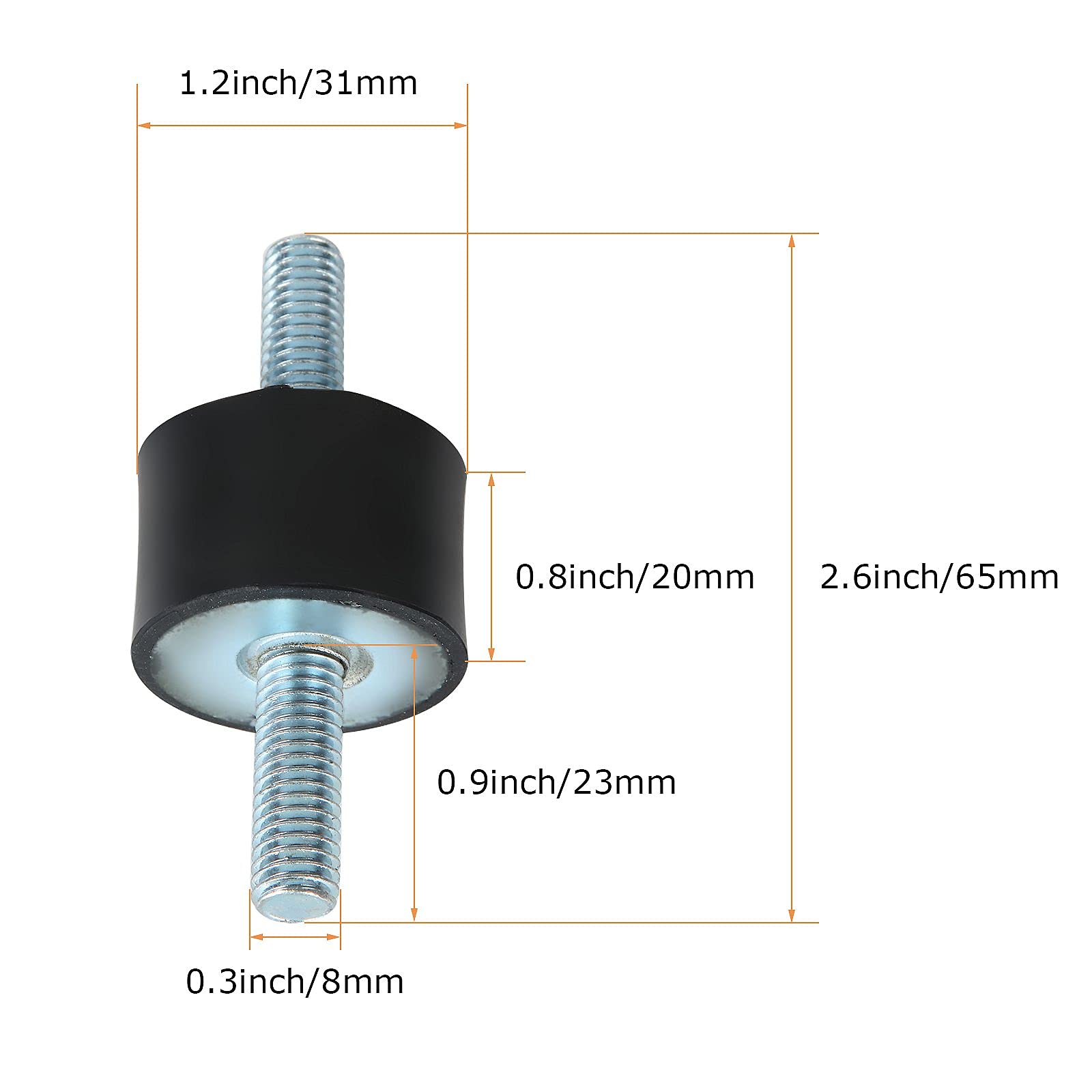 Amazon.com: 8Pack M8 Rubber Studs Shock Absorber Anti Vibration